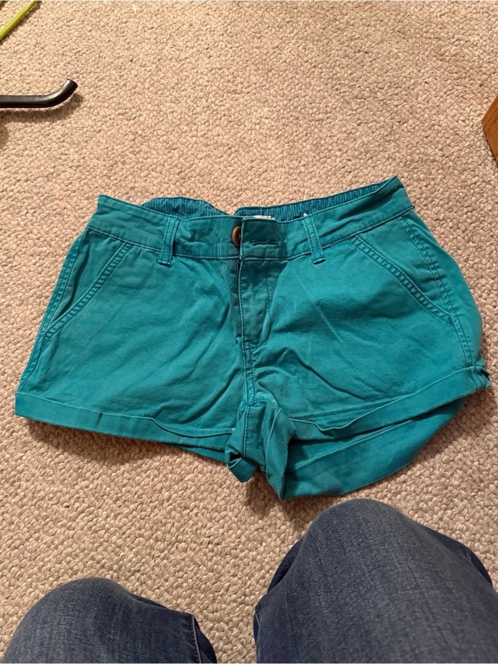 SO Women's High-Waist Teal Cotton Shorts